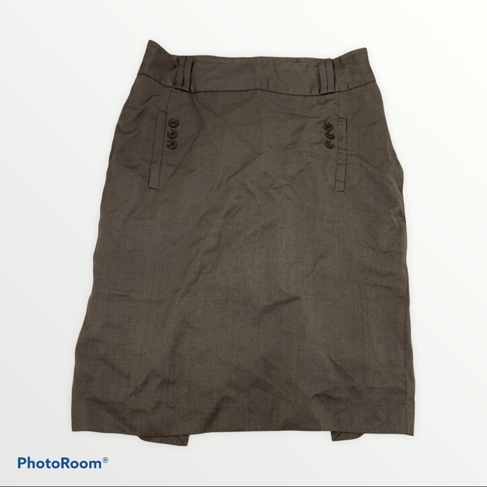 Massimo Dutti Brown Pencil Skirt